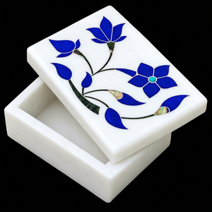 Wholesale Custom Square Marble Jewelry <b>Boxes</b> Handcrafted <b>Rings</b> Earrings Stonecrafts International Model MOP0151 Uttar Pradesh - Product Image 1