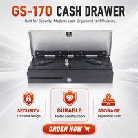 GSAN Großhandel Wirtschaftliche 170mm Flip-Top Metall-Kassenschublade mit Schloss, 6 Geldscheinfächer und 8 Münzfächer, RJ11 Kassenbox in Guangzhou