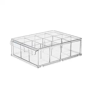 GREENSIDE OEM Available Durable Compartments Glossy Transparent Plastic Storage Boxes Bins