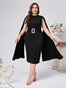 <span class=keywords><strong>Abbigliamento</strong></span> <span class=keywords><strong>Donna</strong></span> <span class=keywords><strong>Taglie</strong></span> <span class=keywords><strong>Forti</strong></span> Autunno Inverno Nuovo Abito Africano Aderente Sexy con Mantella Tinta Unita in Poliestere Spandex - Product Image 5