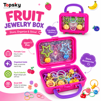 Ensemble d'accessoires pour cheveux pour filles, comprenant des pinces et des élastiques à cheveux en forme de fruits, un sac de rangement pour bijoux et une boîte cadeau