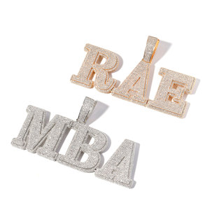2023 New Trending Iced Out personalizza nome ciondolo gioielli Hip Hop collana con ciondolo con lettere personalizzate per la creazione di gioielli - Product Image 1