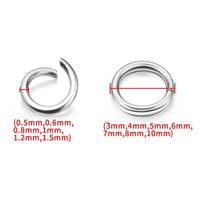 Anneau ouvert en acier inoxydable sans décoloration anneau unique pour bijoux à bricoler soi-même accessoires de sac connexion facile pour colliers personnalisés