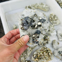 Pyrite naturelle de haute qualité avec grappe de quartz, cristal de chakra de guérison, spécimen brut de pierres précieuses pour souvenirs, vente en gros