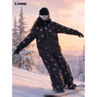 Combinaison de ski pour femme noire, nouvelle collection 2026, coupe-vent et imperméable, pour snowboard et ski alpin