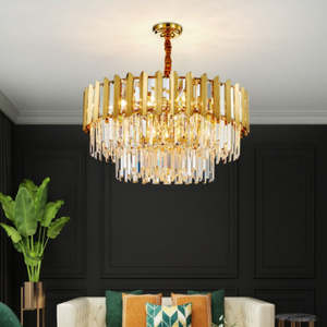 High Ceiling Crystal Pendant Light Hotel Living Room Decorative Modern Luxury Decoration Gold <b>Chandelier</b> - Product Image 4