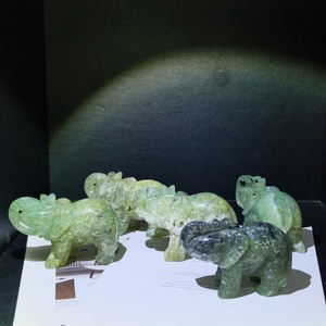 Statua di Elefante in Cristallo Naturale Lucidato <span class=keywords><strong>Prehnite</strong></span>, <span class=keywords><strong>Pietra</strong></span> Curativa per Decorazione Casa e Regalo - Product Image 3