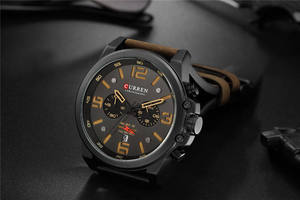 Reloj Masculino, Relojes de Hombre de Marca Superior, Reloj de Pulsera Deportivo para Hombre, Reloj de Cuarzo con Correa de Cuero, Erkek Saat, Curren 8314 - Product Image 2