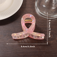 Barrette à cheveux sirène requin haut de gamme de style européen et américain Golais Jewelry pour femme, en acrylique, pour occasions de fête, 8,5 cm AT-41