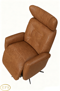 เก้าอี้ปรับเอนได้แบบเรียบง่ายทันสมัยชาร์จ USB หนังผิวเรียบควบคุมด้วยการกดปุ่มปรับเอนหมุนได้ด้านหลังสูง - Product Image 6