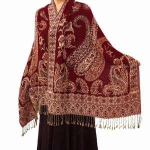 Ethnic Style Retro Jacquard Cashew Long <b>Women</b> Shawls Bohemian Autumn and Winter 70*180CM Lady's Big <b>Scarves</b> YHK0044 - Product Image 3