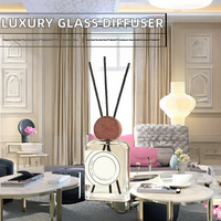 Nouvelle conception de diffuseur de parfum d'intérieur de luxe, aromathérapie, flacon diffuseur en verre plat vide de 200 ml avec bouchon en liège, sérigraphié