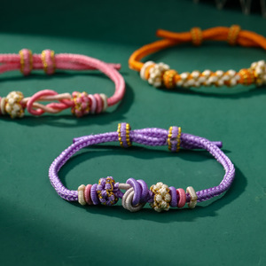 Dimple Knot <b>Bracelet</b> Five Color Rope Handmade Flower Design Unisex Gift Jewelry Accessory - Product Image 3