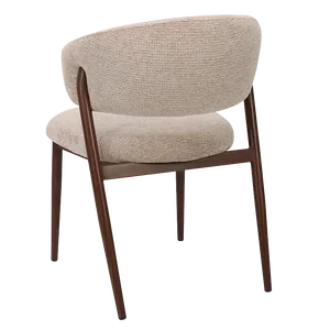 Elegante Sedia da Pranzo Moderna con Schienale Curvo, Rivestimento in Tessuto e Gambe in Metallo - Product Image 6