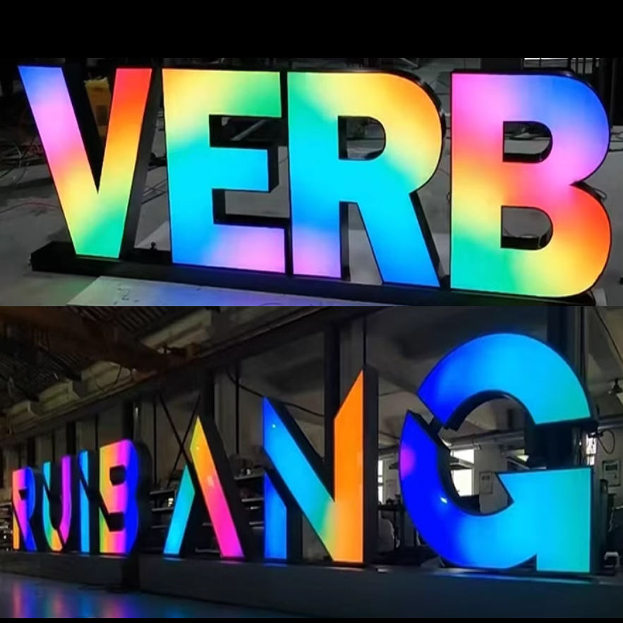 Custom RGB 3D LED Sign - Waterproof Acrylic Advertising Letters for ...