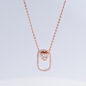 OEM Women's 925 plata sterling Silver <b>Amethyst</b> Pendant <b>Necklace</b> Emerald Cut Geometric Classic cubic zirconia pendant <b>necklaces</b> - Product Image 2