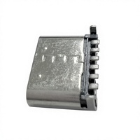 Connecteur USB femelle Type-C 6 broches, 2 pieds, L6.8mm, coque en acier inoxydable, pour carte de circuit imprimé (DIP), charge rapide, 3A, 5V, en cuivre