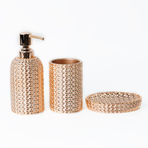 紫のトルコ風セラミック花の装飾バスルームアクセサリーセット - Product Image 5