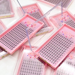 Siêu tốc độ wispy PREMADE khối lượng người hâm mộ lông mi 0.05mm 0.07mm Spike cụm người hâm mộ tốc độ cao lông mi ứng dụng - Product Image 4