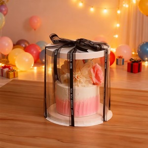 Cajas Redondas Transparentes de 3 Niveles para Pasteles de 4, 6, 8 y 10 Pulgadas, Caja de Plástico Transparente para Exhibición y Almacenamiento de Pasteles - Product Image 3