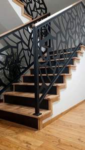 Panneau de protection d'escalier moderne, garde-corps décoratif en métal CNC, panneau de garde-corps d'escalier en acier découpé au laser CNC - Product Image 3