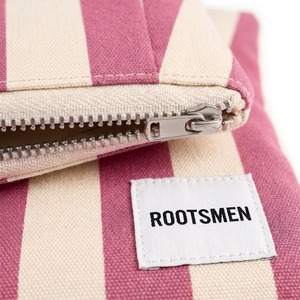 Bolsa de Maquillaje Plana con Cierre, Color Rosa y Beige, de Lona de Algodón a Rayas, con Cierre Superior Delgado, Personalizable con Logotipo, Fabricación OEM/ODM, Venta al Por Mayor - Product Image 4