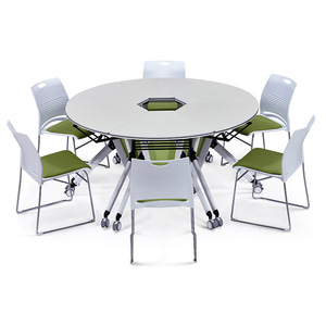 Starlight Folding Conference Table T001 Sector Mobile Fan Shaped Splicing For Commercial Venues - Product Image 2
