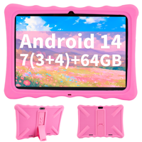 Tablette pour enfants 10 pouces A523 avec contrôle parental, écran IPS, 3 Go de RAM, 64 Go de ROM, processeur octa-core, Wifi 6, Android PC, étui en silicone pour l'éducation