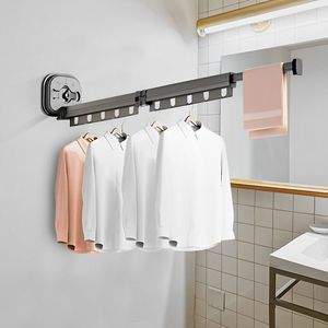 DB 93.2cm Wall-Mounted Retractable Clothing Dry Rack <b>Space</b>-Saving Foldable Hanger Aluminium Plastic Metal for <b>Bags</b> Tools - Product Image 4