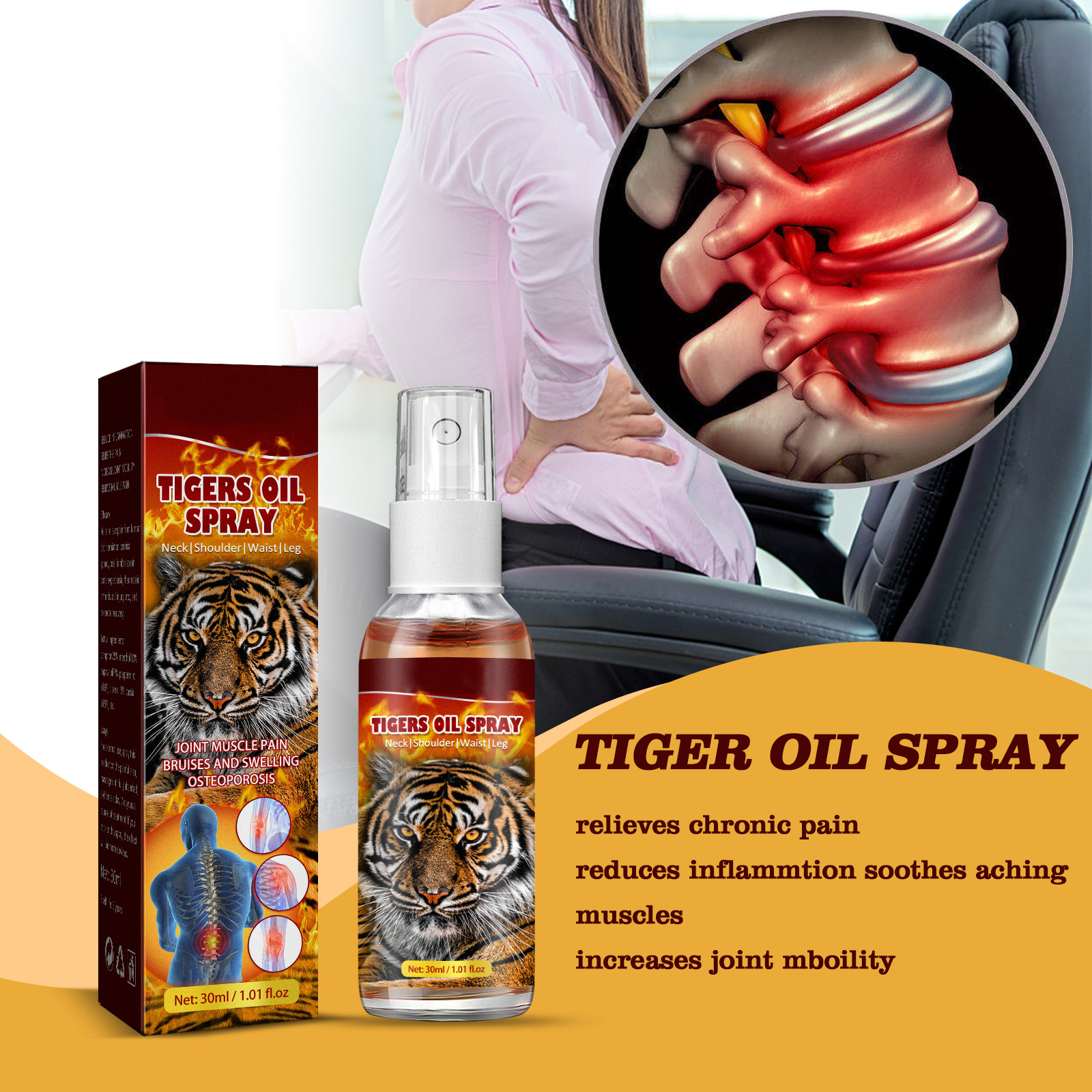 chinese traditional relieves pain relieves rheumatism joint muscle pain bruises swelling pain relief tiger oil spray