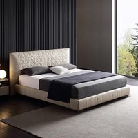 Ensemble de lit king size en bois de haute qualité au design moderne, avec cadre en cuir, double, queen, en MDF, pour la chambre à coucher, meubles complets