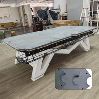 Table de billard haut de gamme en bois de chêne avec plateau vert, pieds en métal, 290x163x83 CM, pour villa, club, usage commercial et domestique