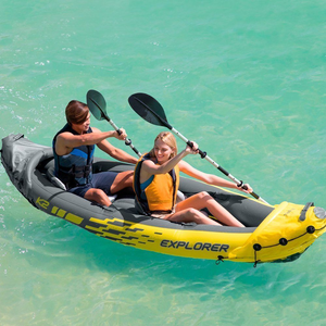 INTEX 68307 K2 KAYAK Ensemble de bateau <span class=keywords><strong>gonflable</strong></span> professionnel <span class=keywords><strong>pour</strong></span> la pêche et le canoë-vinge en plein air avec <span class=keywords><strong>moteur</strong></span> hors-bord <span class=keywords><strong>pour</strong></span> 2 personnes, idéal <span class=keywords><strong>pour</strong></span> les sports nautiques - Product Image 4