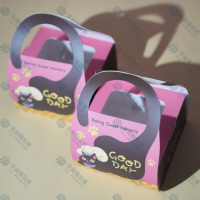 Boîte à gâteau personnalisée avec poignée, emballage alimentaire de qualité supérieure, boîte cadeau en papier portable pour desserts et beignets