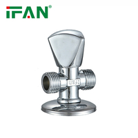Katup Sudut Kuningan Pabrik IFAN 2 Arah 3 Arah Katup Stop Sudut Kamar Mandi Saniter 1/2" Katup Sudut Air