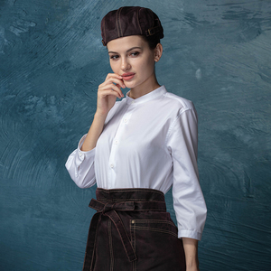 CHECKEDOUT chemise blanche uniformes d'hôtel pour serveur cuisine <span class=keywords><strong>serveuse</strong></span> vêtements Restaurant uniforme - Product Image 5