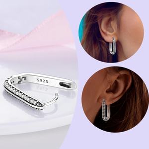 ต่างหูห่วงเงินแท้ 925 ชุบทอง ลายหัวใจวงกลมสีทอง สำหรับทำเครื่องประดับแฟชั่นสวยงามสำหรับผู้หญิง - Product Image 5