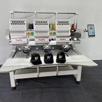 Accessoires gratuits Machine à broder 3 têtes 12 aiguilles pour casquette, vêtement fini, machine à broder automatique plate