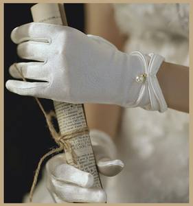 2022 vente en gros élégant Vintage gants de <span class=keywords><strong>mariage</strong></span> court mitaines de mariée Satin gants de mariée pour la fête de <span class=keywords><strong>mariage</strong></span> - Product Image 2