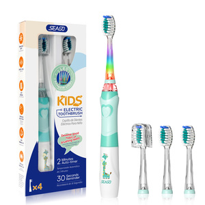 Cepillo de dientes eléctrico Seago para niños con luz LED de arcoíris, temporizador de 2 minutos, resistente al agua IP7, recargable para niños - Product Image 1