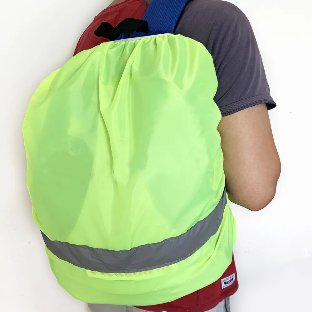 Reflective Waterproof Backpack Rain Cover, Rucksack Cover Custom Logo OEM Unisex Plastic Waterproof School Bag Rain Cover 500pcs