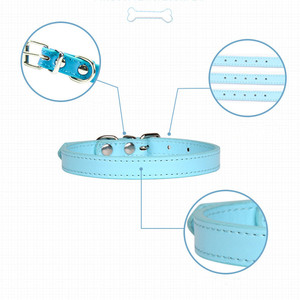 <span class=keywords><strong>Collar</strong></span> sencillo para mascotas, <span class=keywords><strong>Collar</strong></span> ajustable de <span class=keywords><strong>Pu</strong></span> para perro, Color sólido de alta calidad - Product Image 6