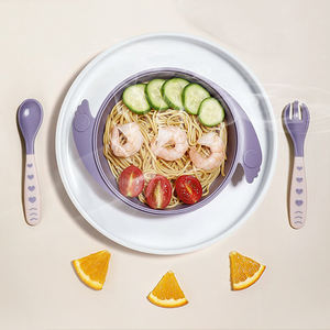 Vajilla portátil para acampar al aire libre para bebés, 4 Uds., placa de succión antideslizante para bebés, cuenco de alimentación de silicona para bebés - Product Image 3