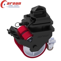 Roues pivotantes pour conteneurs ISO 6/8/10/12 pouces en polyuréthane avec plaque en acier, frein et verrouillage rigide, support OEM, filetées