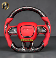 Volant de course sport personnalisé HZ en fibre de carbone pour Dodge Charger Challenger Hellcat SRT RT, cuir suédé, 4 branches, 50 mm