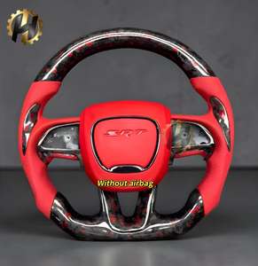 Volante Deportivo Personalizado HZ de Fibra de Carbono para <span class=keywords><strong>Dodge</strong></span> Charger <span class=keywords><strong>Challenger</strong></span> Hellcat SRT RT, Cuero de Gamuza, 4 Radios, 50 mm - Product Image 3