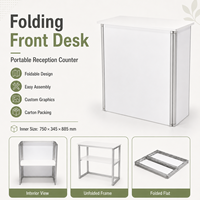 Table de réception pliable TIANYU pour événements en intérieur, support en aluminium avec compartiment de rangement, impression graphique publicitaire personnalisée