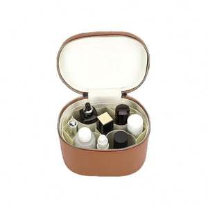 Sac de maquillage pour femme avec logo d'usine, organiseur de maquillage de voyage, trousse de toilette, étui de rangement à plusieurs couches en PU, sac de rangement pour maquillage - Product Image 4