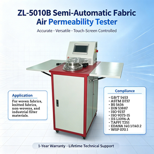 Testeur numérique semi-automatique de perméabilité à l'air des tissus JIS L1096 ASTM D737 ISO 9237, machine d'essai de perméabilité à l'air des textiles - Product Image 2