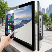 Nuevo Monitor LED/LCD Industrial de Alta Luminosidad de 21.5/27 Pulgadas con Pantalla Táctil Capacitiva IPS, 1920x1080, USB, VGA, RS232, Serial, Metálico, DC